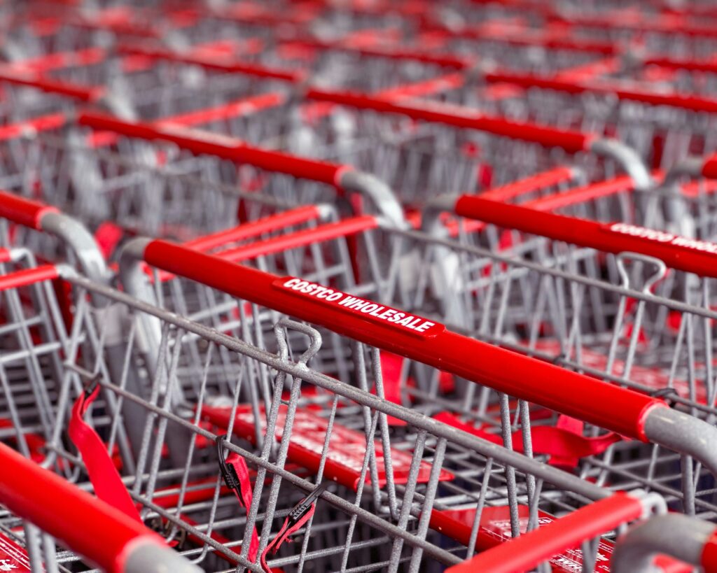Carts area of Costco Wholesale Store