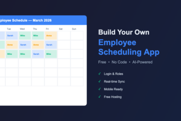 Employee scheduling app interface showing weekly schedule with color-coded shifts
