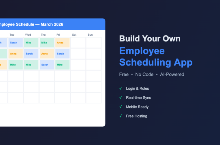 Employee scheduling app interface showing weekly schedule with color-coded shifts