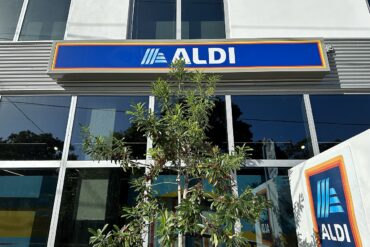 An ALDI store exterior, the discount format behind the Aldidas and ALDImania merch campaigns
